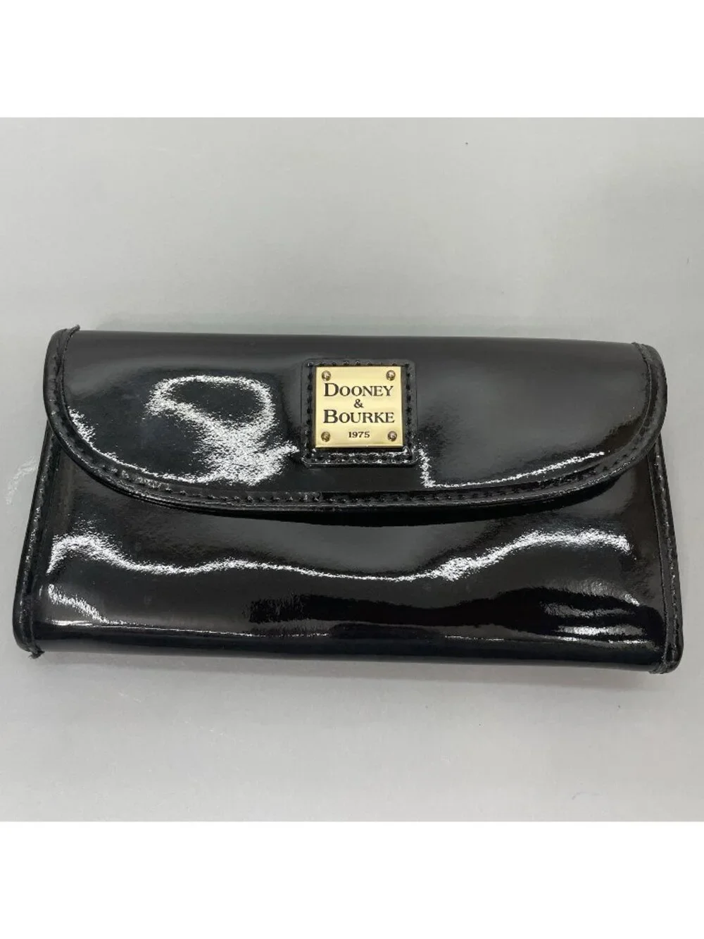 Dooney & Bourke Continental Clutch Wallet Patent Leather Black